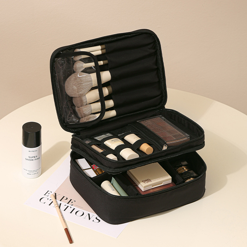 new cross-border wash beauty tool storage bag portable oxford cloth with partition fashion out portable cosmetic bag details Picture