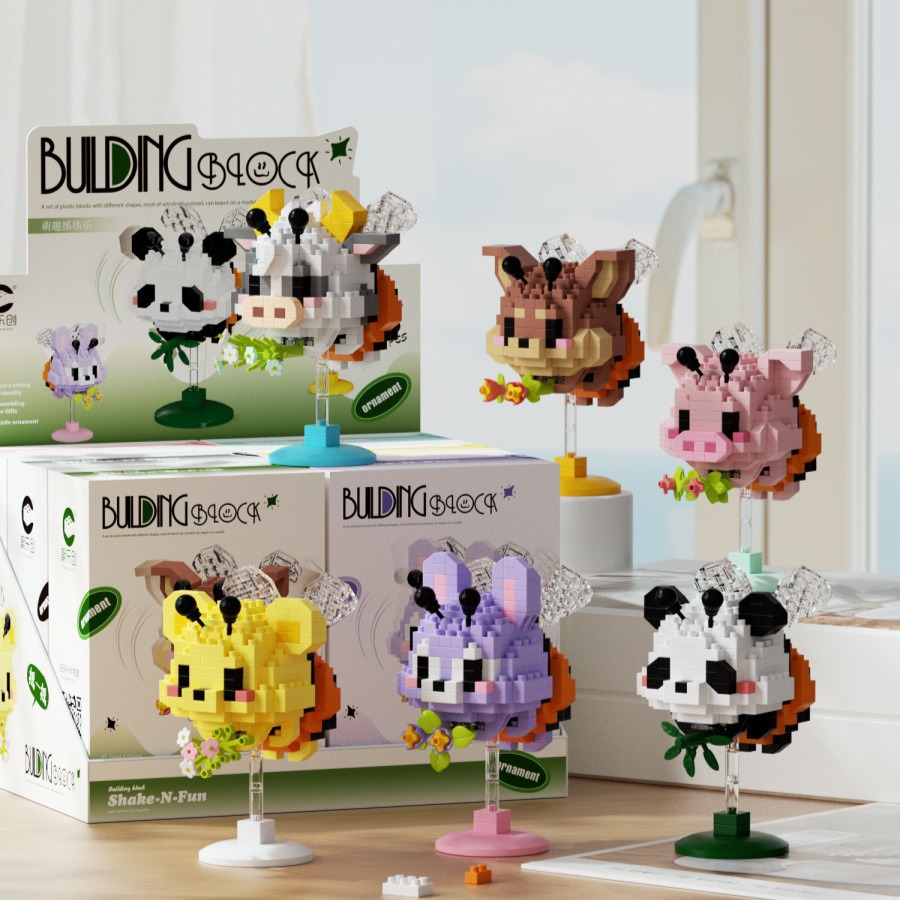 compatible with lego bee the hokey pokey animal cartoon lesser panda doll building blocks children's educational toys wholesale delivery full figure
