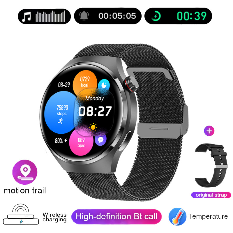 cross-border large round screen gt40pro smart watch bluetooth calling heart rate sleep men's outdoor sports watch details Picture