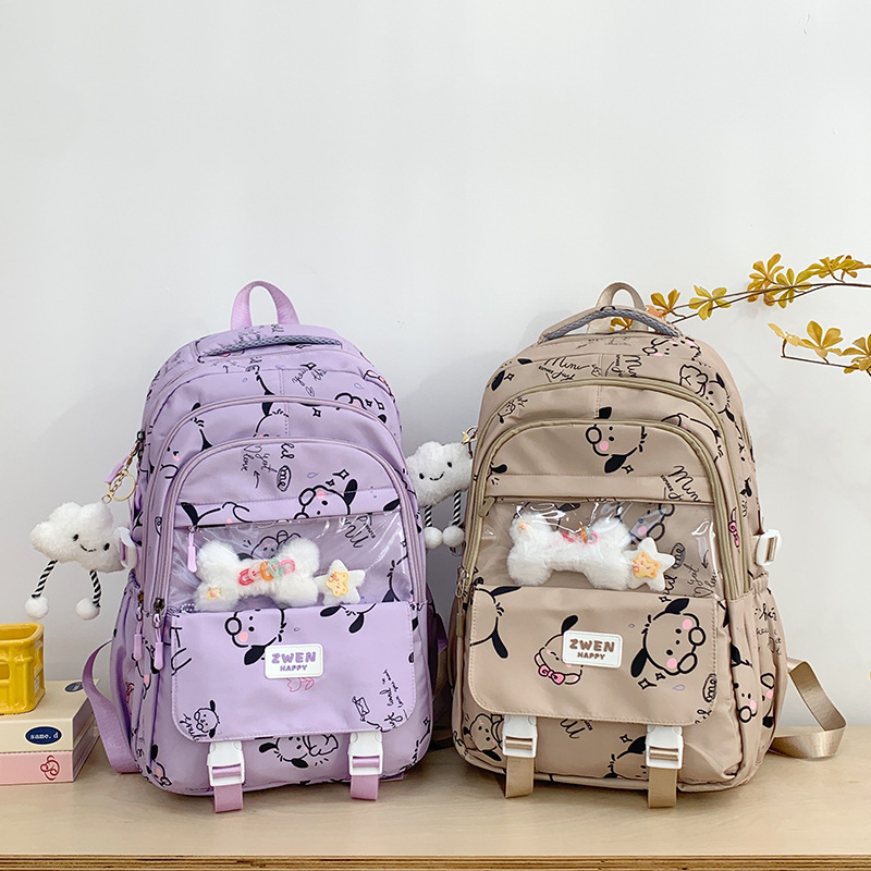 The new forest-themed backpack for junior high school, senior high school and college students with cartoon prints, high appearance level, large capacity and dirt-resistant full figure