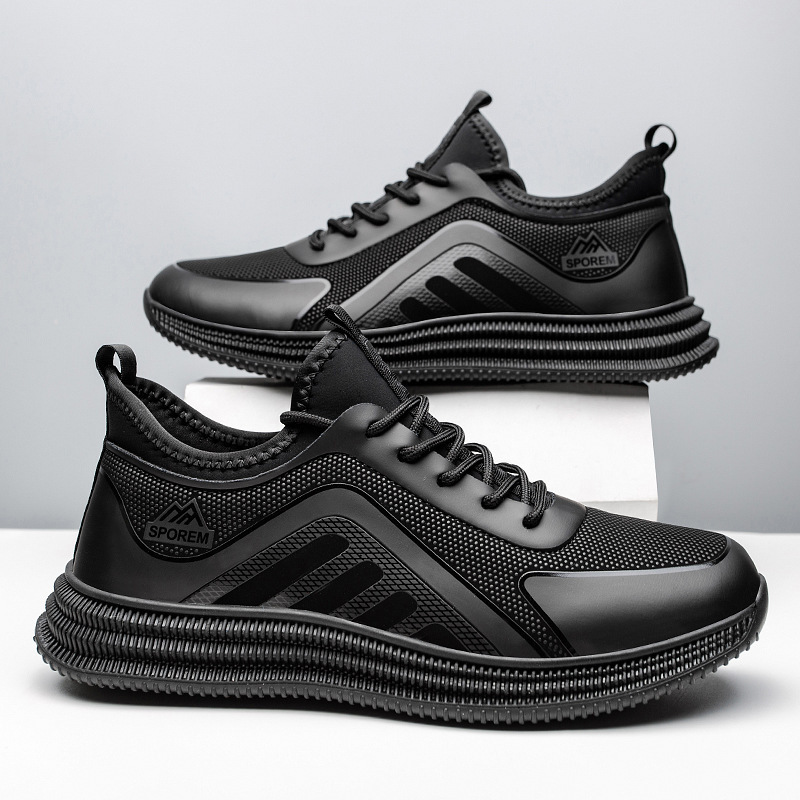 cross-border men's shoes comfortable lace-up casual shoes trendy round toe internet celebrity same lightweight breathable wholesale men's sneakers Specification drawing
