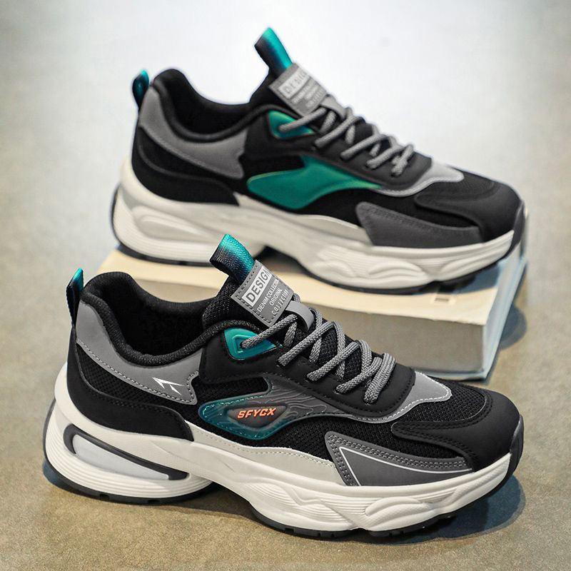 autumn men's shoes new breathable mesh men's sports shoes men's trendy all-match platform non-slip casual daddy shoes details Picture