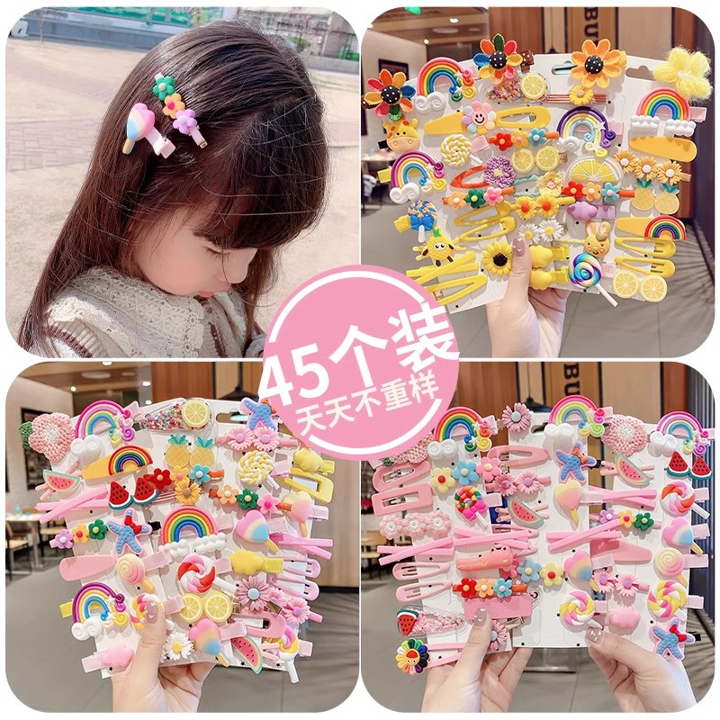 2025 new little girl's hair pin girls cute baby cartoon barrettes high-grade exquisite back head side clip full figure
