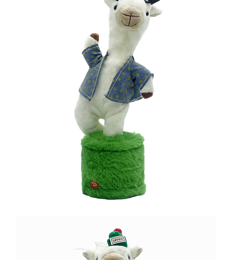 New cross-border rotating rod funny repeat reading recording singing dressing alpaca wool toy pic 13
