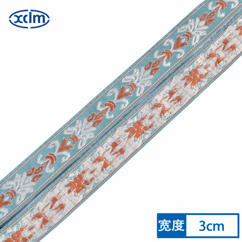 3cm jacquard webbing, ethnic style lace, diy handmade folding fan edge wrapping, pillow accessories, fabric strips, skirt edge decoration fabric pic 2