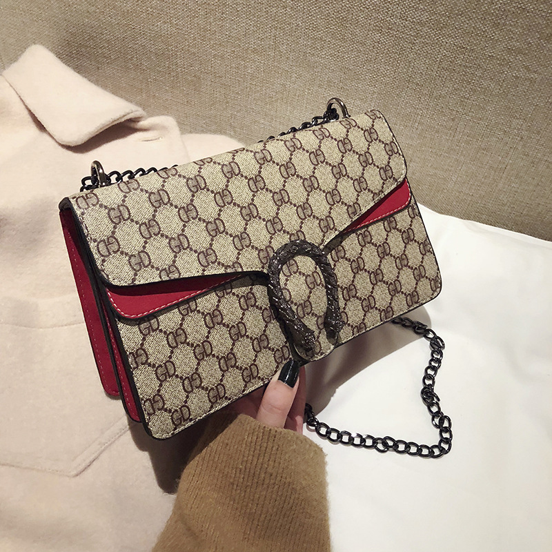 cross-border bag 2025 new fashion dionysian cross-body bag vintage printed mini shoulder crossbody chain women's bag bags Specification drawing
