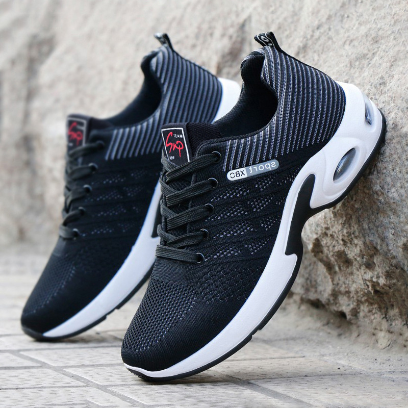 shoes men's cross-border european and american plus size men's shoes sports shoes temu flying woven breathable casual shoes trendy all-matching air cushion shoes details Picture