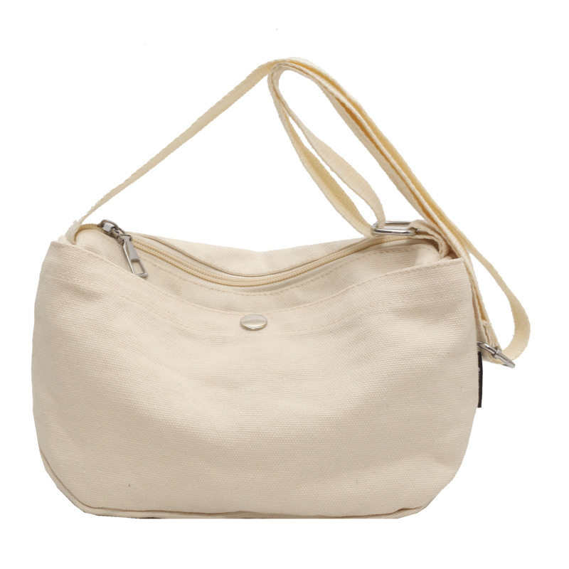 one piece dropshipping simple fashion in europe and america one-shoulder small cloth bag female college student shopping leisure canvas messenger bag full figure