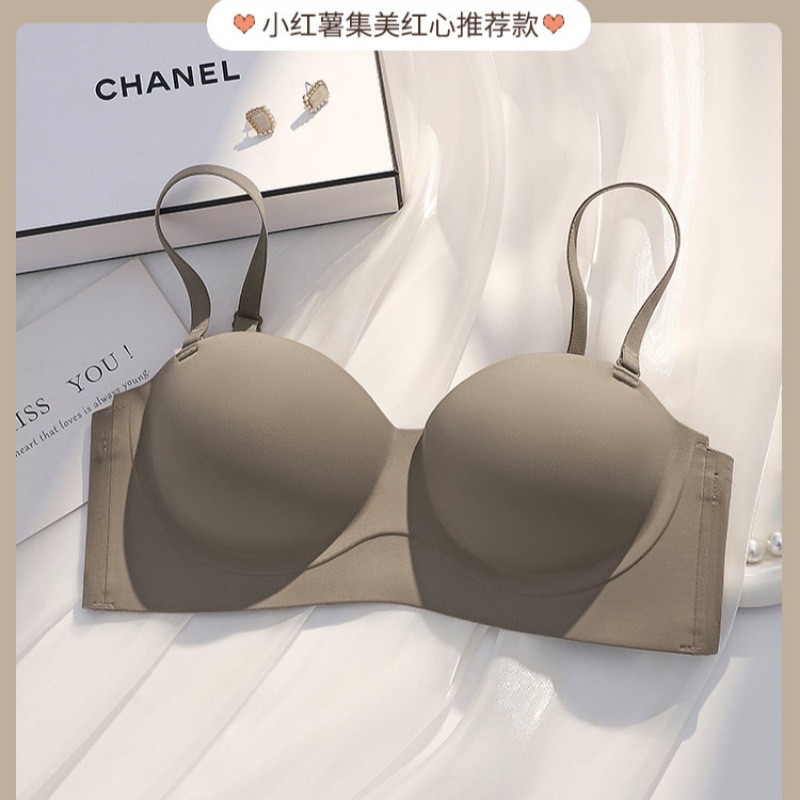 cartoon chest] expanded chest underwear women's small chest push up flat chest aa cup thickened traceless half cup bra breast beauty Application Scenario