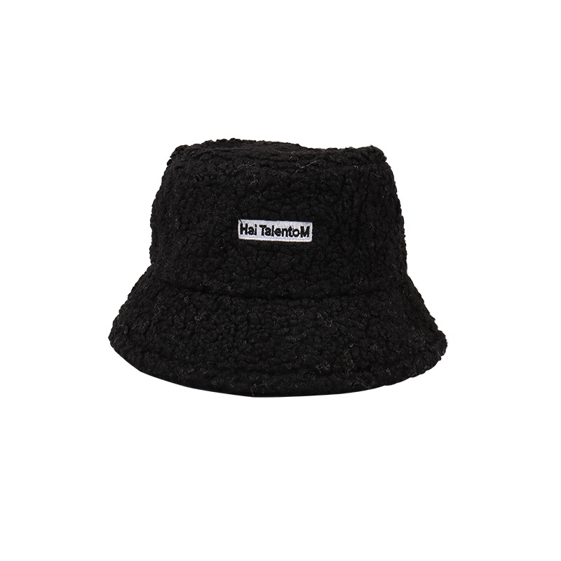 wholesale autumn and winter women's hat teddy plush fisherman hat fashionable korean all-match bucket hat warm internet famous hat Specification drawing