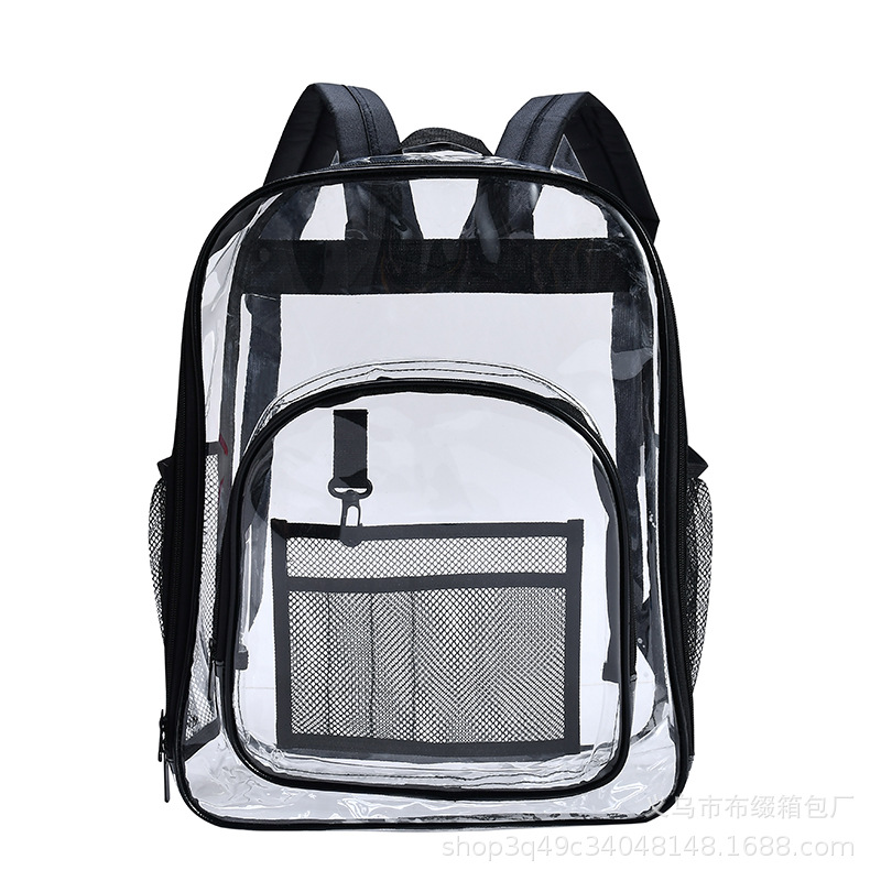 transparent backpack thickened pvc cross-border large capacity student schoolbag backpack waterproof outdoor travel logo Specification drawing