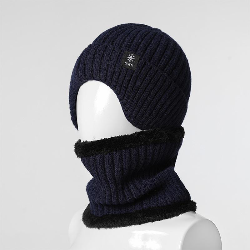 middle-aged and elderly people's hats dad grandpa men's winter warm ear protection old man thickened knitting woolen cap men's winter details Picture