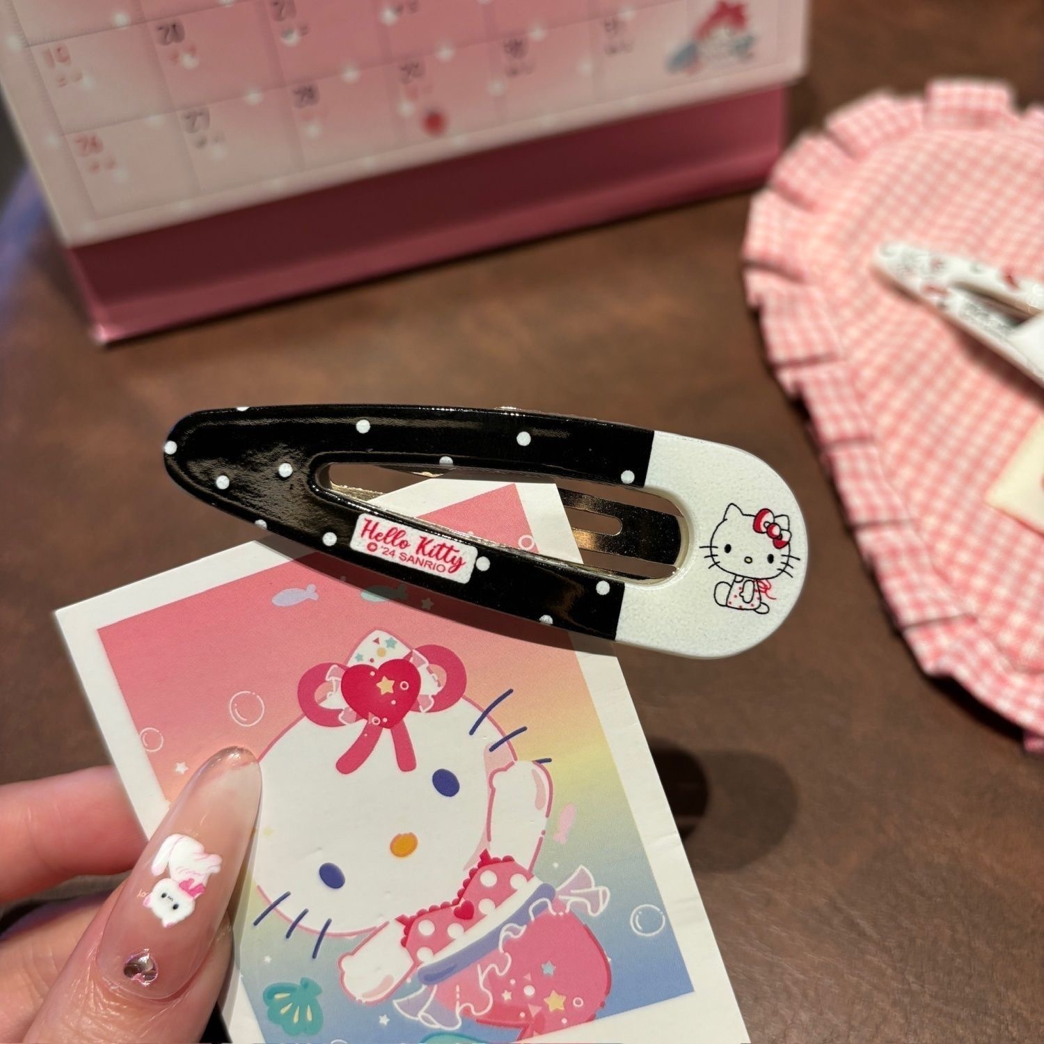 factory direct supply girl heart polka dot plaid barrettes cartoon children barrettes bb clip sweet fresh all-match bang clip details Picture