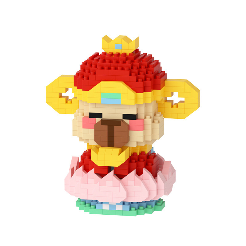 compatible with lego capabala water guinea pig toy god of wealth blessing hand gift god of wealth dolphin educational toy building blocks Item Picture