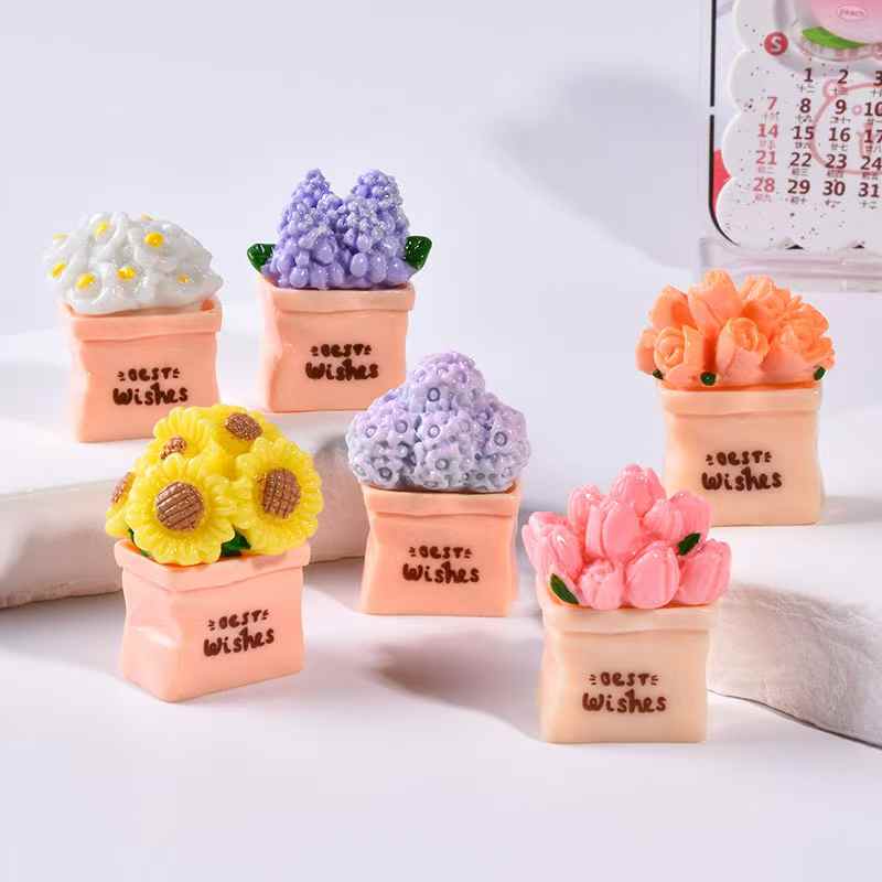Simulated rose, tulip, flower bag, desktop trinket, kids' room, daisies, diy cream glue resin accessories Simulated rose, tulip, flower bag, desktop trinket, kids' room, daisies, diy cream glue resin accessories