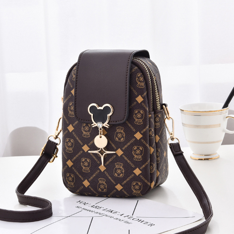 high-grade bag for women 2025 new fashion messenger bag mini phone bag soft leather multi-layer shoulder small square bag for women Specification drawing