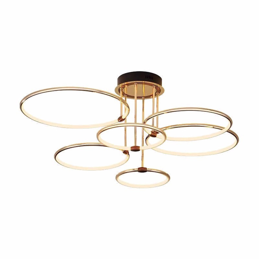 客厅灯现代简约led主卧室房间灯具北欧创意个性圆环餐厅客厅吊灯