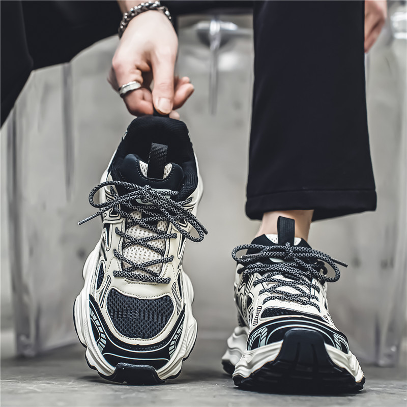 putian men's shoes summer breathable 2025 new height increasing daddy tide shoes youth autumn leisure mesh sneakers details Picture