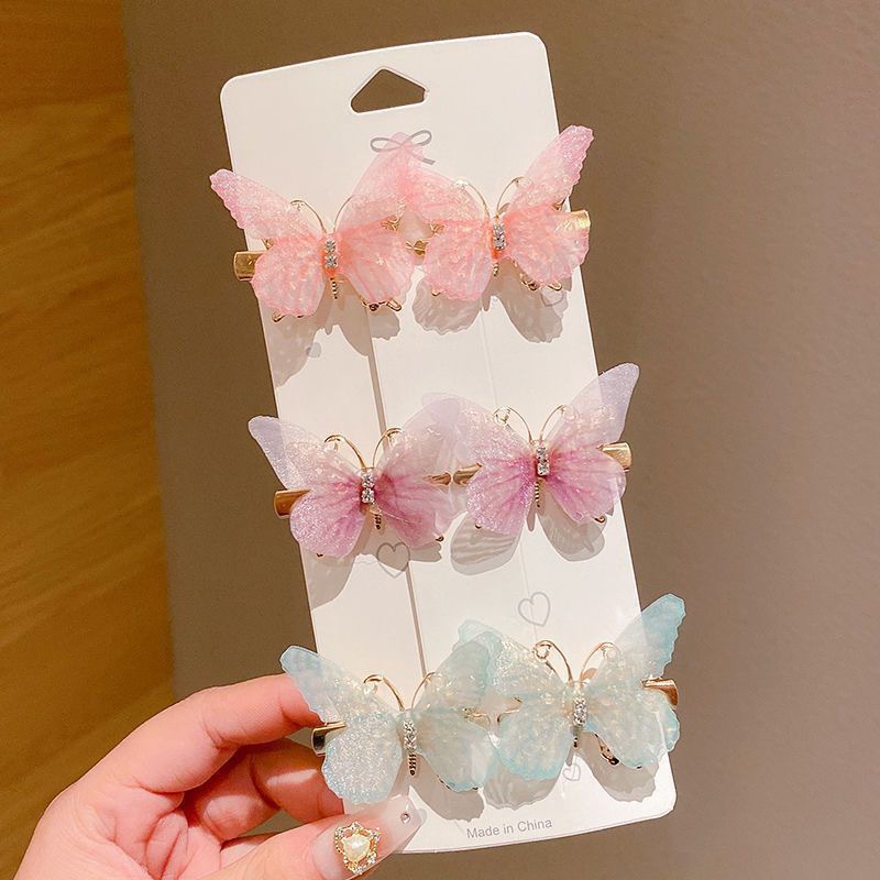 butterfly barrettes cute hairpin barrettes color children's hair accessories headdress wholesale hairpin bang clip side clip cross-border wholesale Item Picture