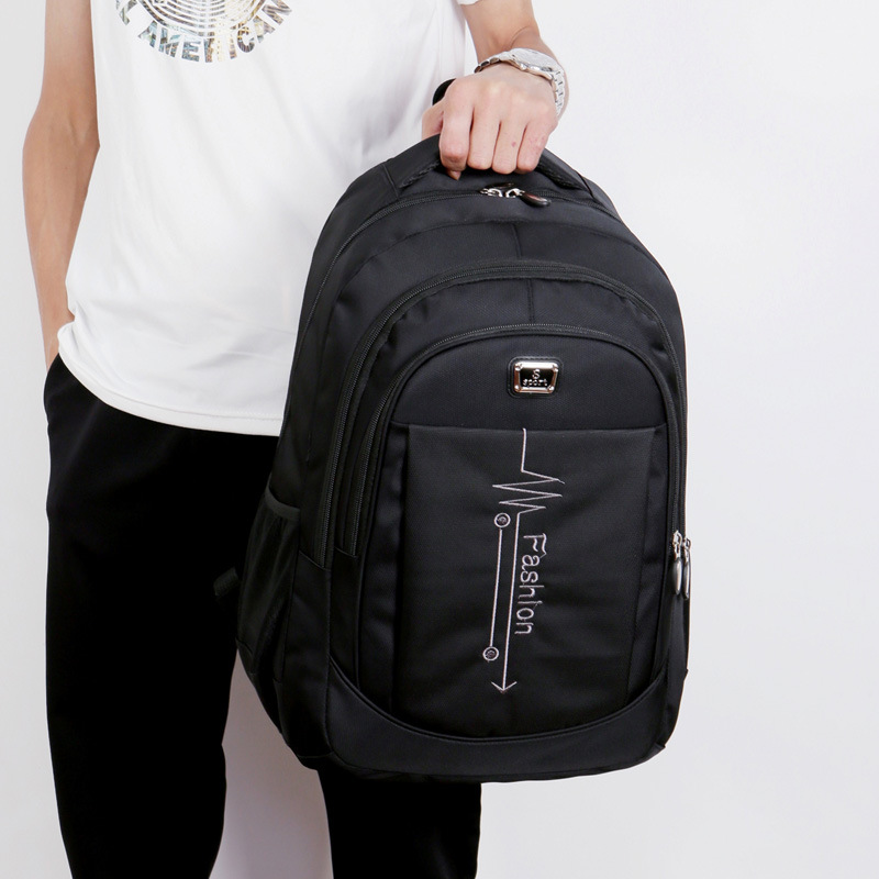 computer backpack men's backpack simple leisure travel bag nylon durable business large capacity college students bag Specification drawing