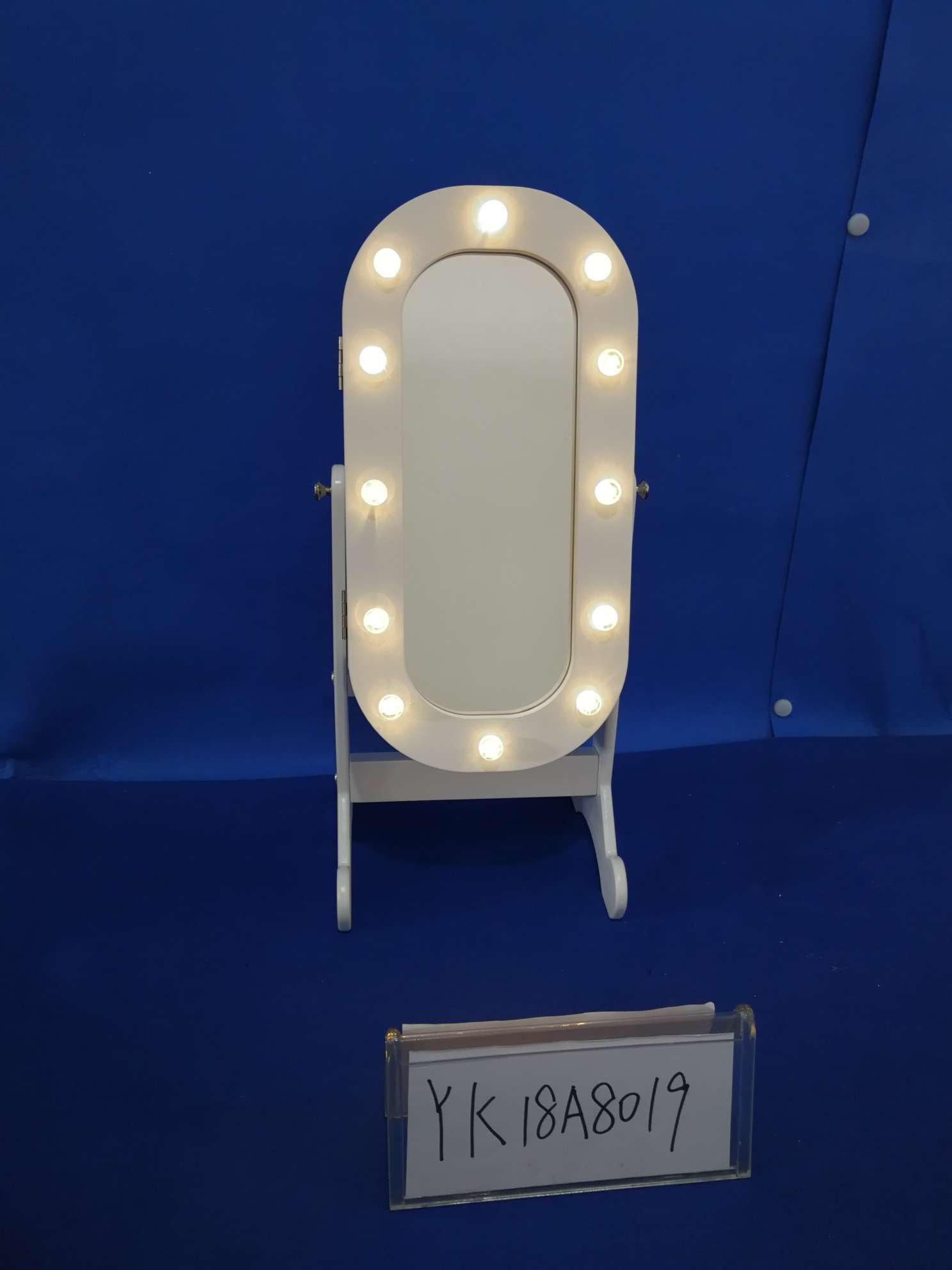 小型带灯珠珠宝首饰收纳柜镜后收纳