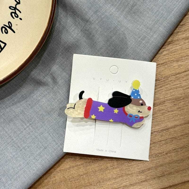 cartoon hair pin cute side puppy children headwear bang clip female hairpin duckbill clip summer forehead broken hair details Picture