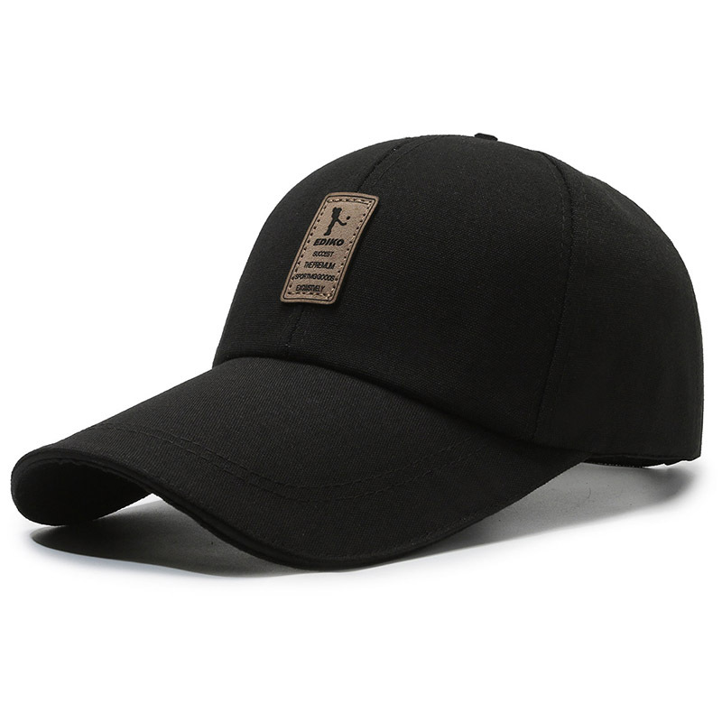 hat baseball cap men's casual all-match sun protection sun protection fishing men's canvas lengthened edge hard top peaked baseball cap details Picture