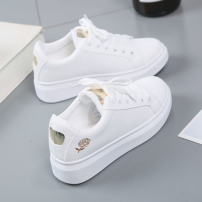 korean style versatile student women's shoes flat sneakers 2023 autumn fashion sneakers low top white shoes casual shoes full figure