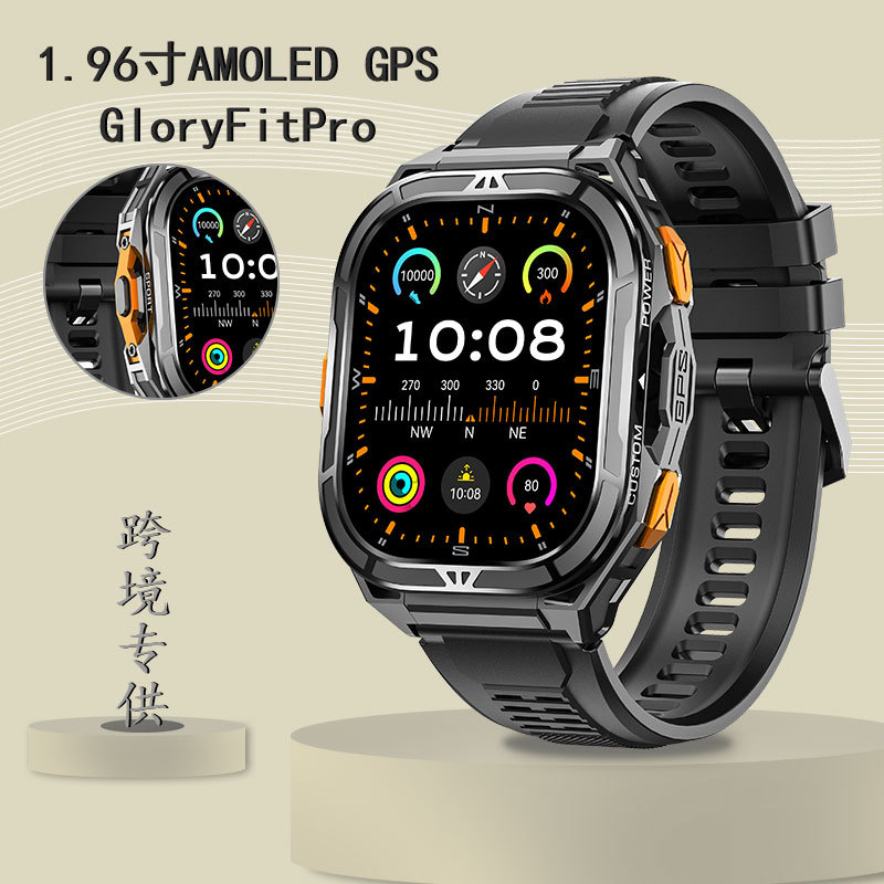 x5 smart watch amoled sports health monitoring 100 + sport mode 50 m waterproof outdoor gps watch full figure