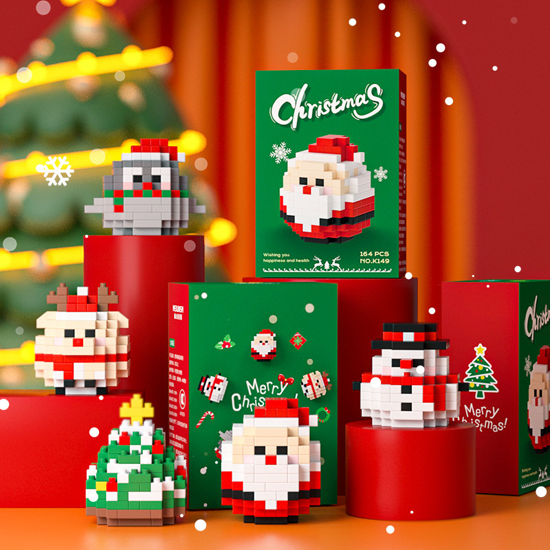 compatible with lego christmas santa claus snowman tree dharma egg building blocks cartoon assembled toys wholesale delivery full figure