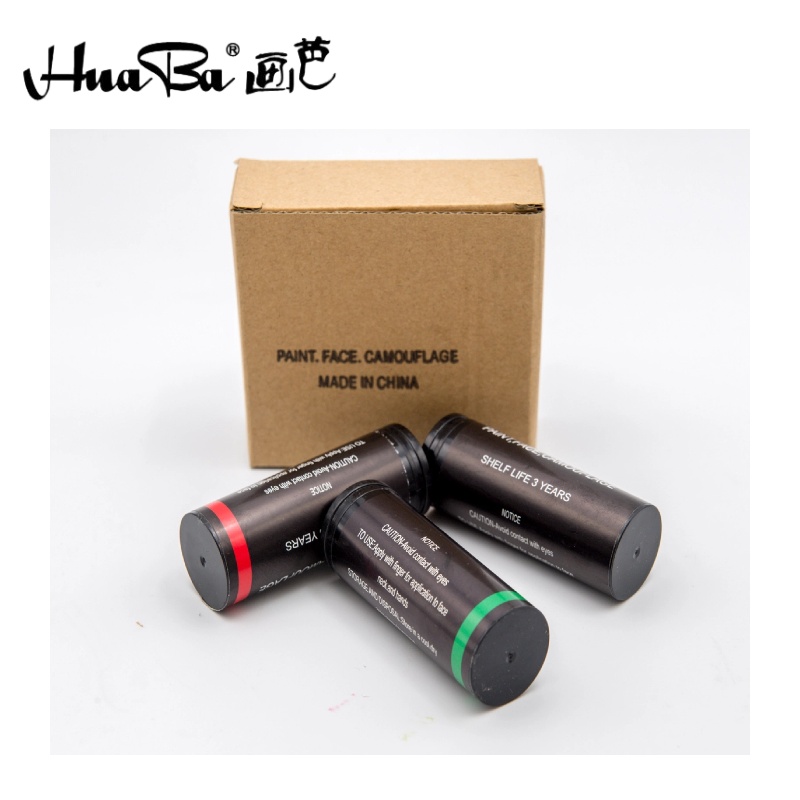 画芭Huaba 真人CS人三色迷彩油彩绘 战术伪装油 野战军迷伪装脸彩必备（HB03）
