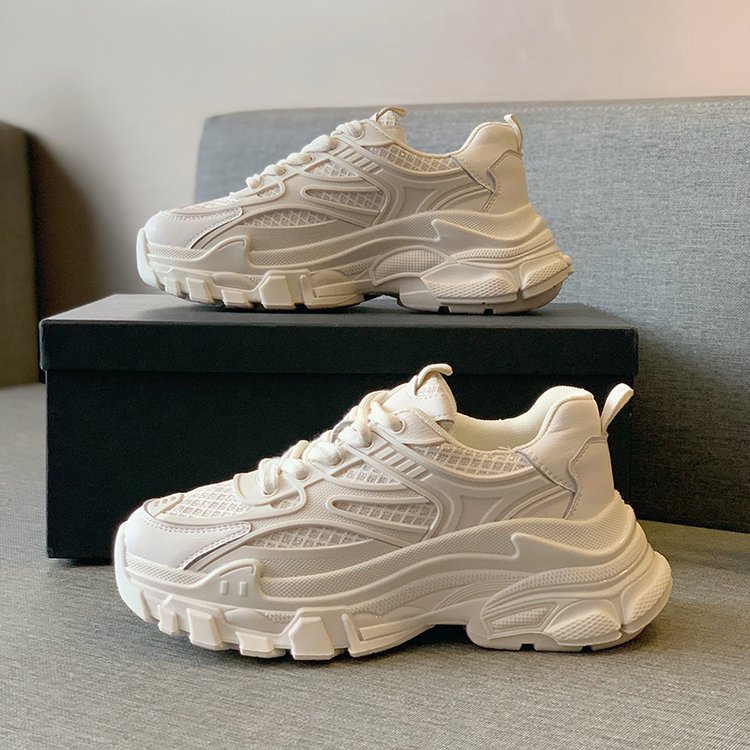 lace-up korean style clunky sneakers women's spring new fashion platform platform sneakers student lace-up heightened easy wear shoes Application Scenario