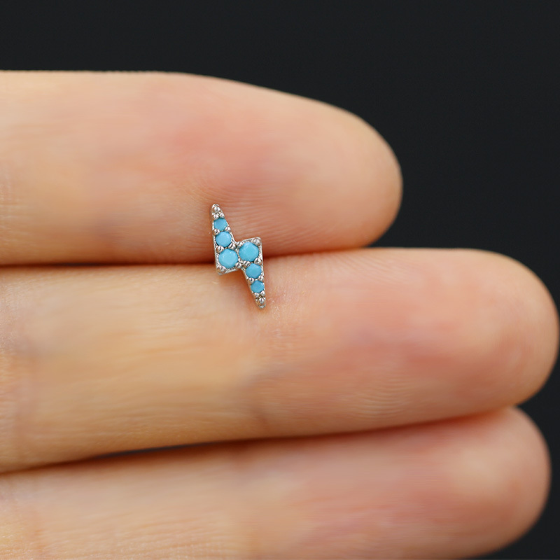 盖贝欧美跨境小清新蓝色系列小花L杆穿刺鼻钉五角星鼻钉鼻饰 多人群专供特价新品工厂直销详情图12