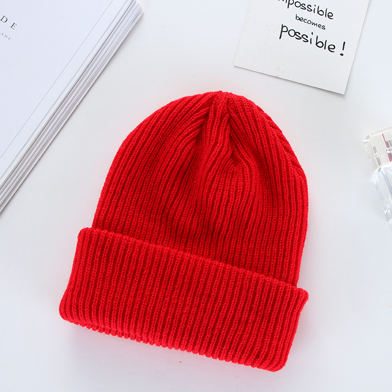 winter warm thickened all-matching european and american dome knitted hat curling fashion hat solid color pullover adult woolen cap Application Scenario