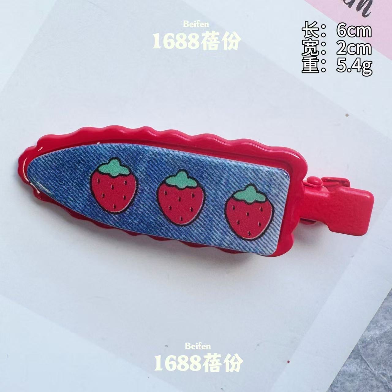 autumn winter retro plaid  seamless barrettes side clip cute sweet duckbill clip children's broken hair hair clip headdress Specification drawing