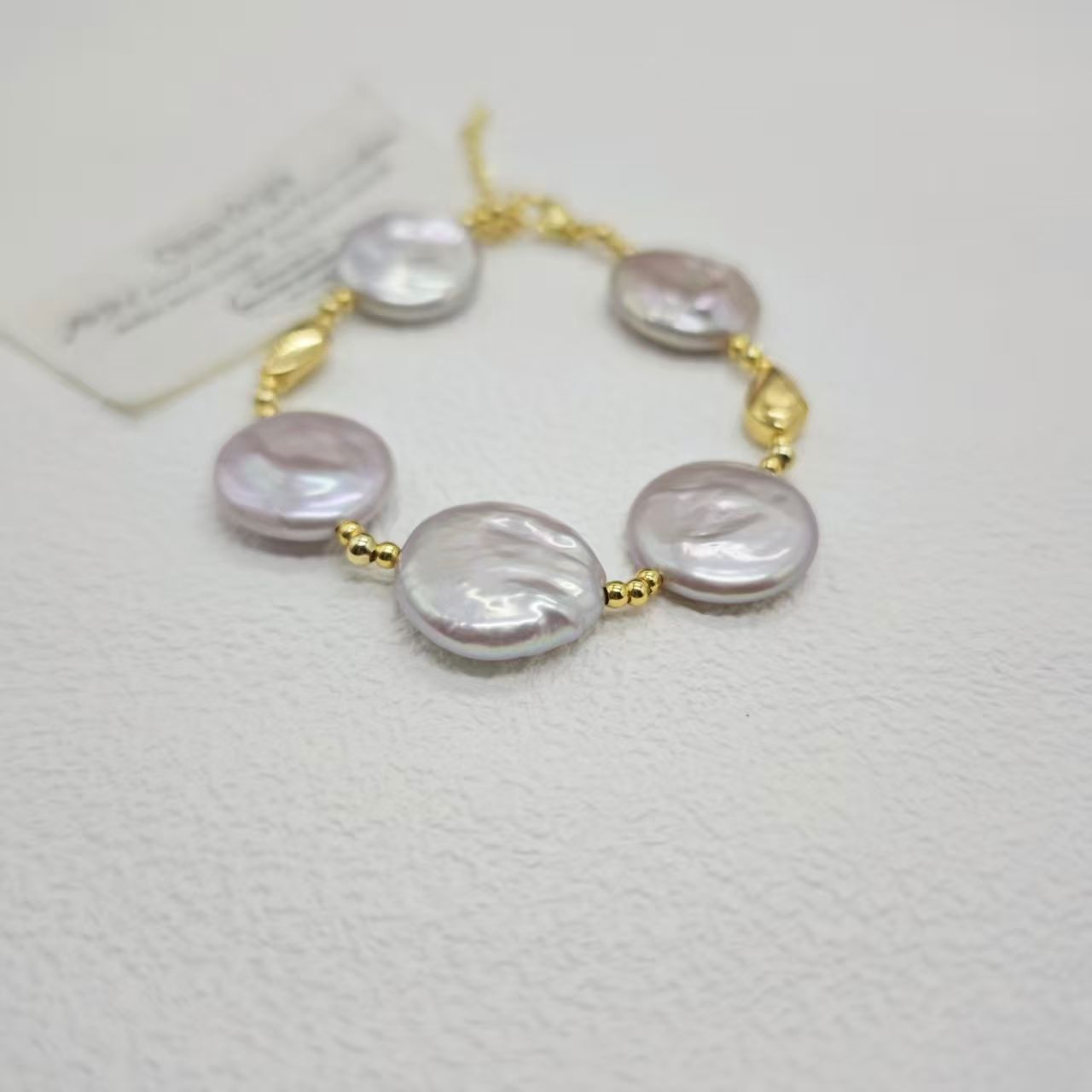 粉紫色圆片巴洛克珍珠饰品详情图4