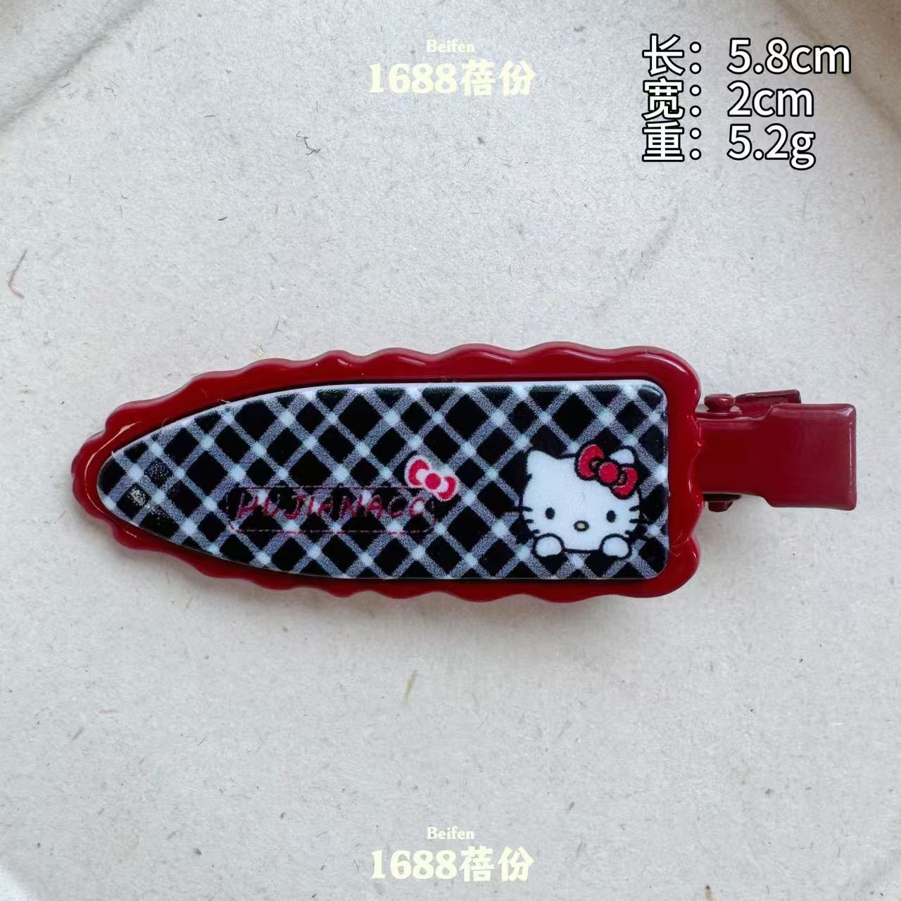 autumn winter retro plaid  seamless barrettes side clip cute sweet duckbill clip children's broken hair hair clip headdress Item Picture