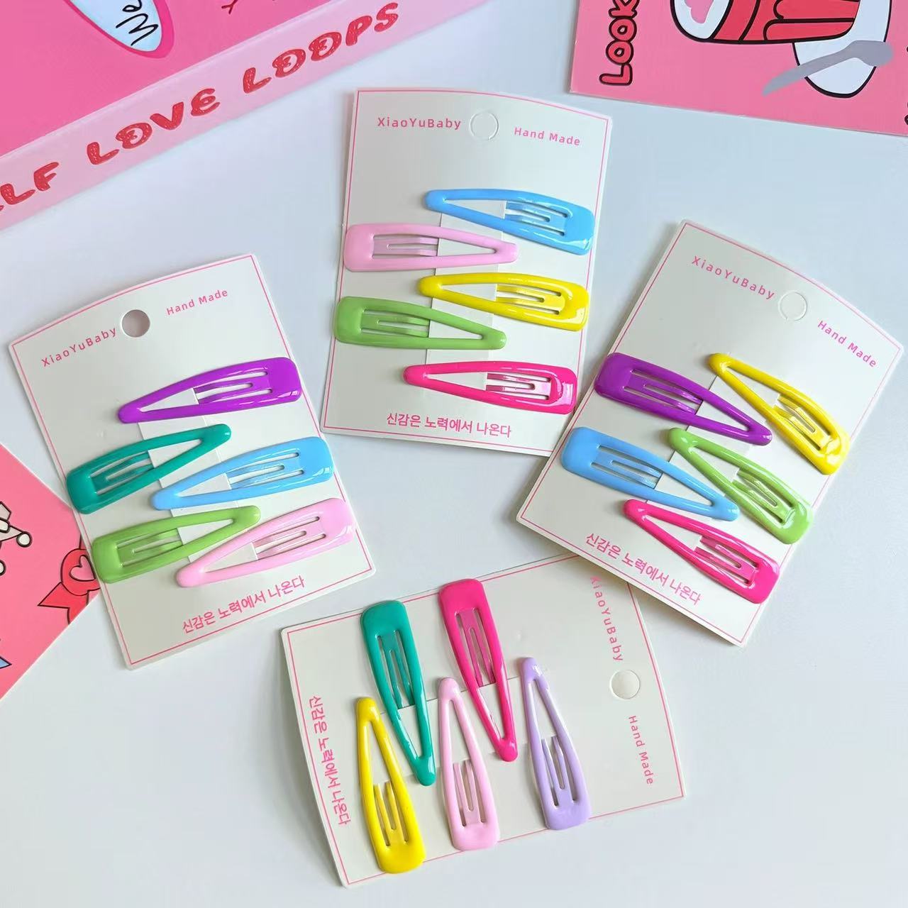 7CM large candy-colored children's hair clip, Korean fashion bangs side hair clip, girl face washing crushed hair BB clip detail image 5