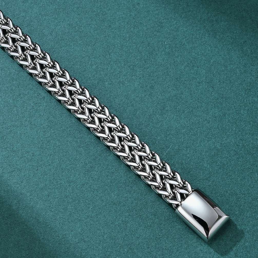 European and American personalized and trendy men's titanium steel bracelet accessories, hip-hop titanium steel bracelet men's simple stainless steel accessories Specification image