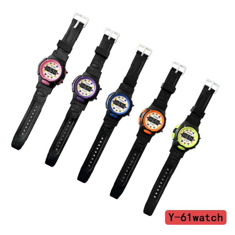 亿通黑色热销61儿童学生电子手表 外贸批发货源直销细节图