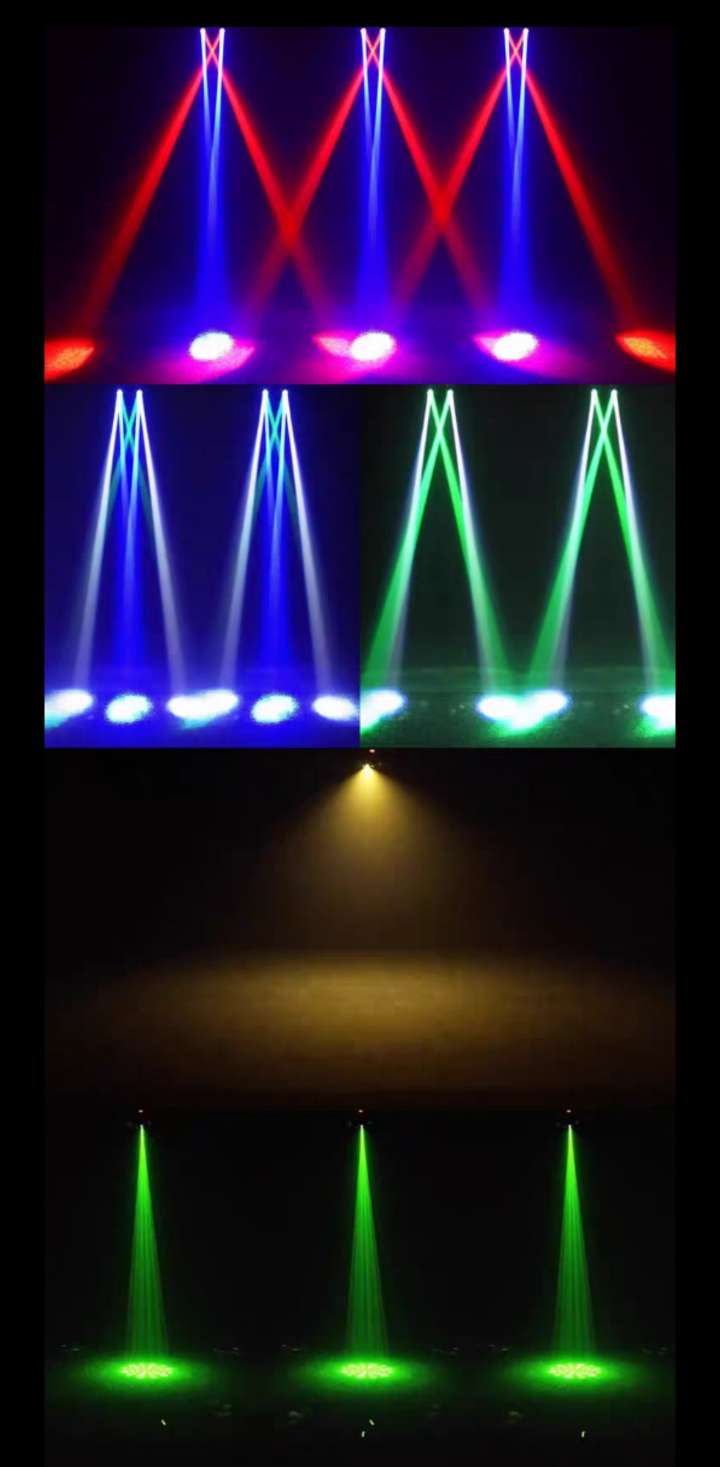 Cross-border new product: Golden Hoop Rod Three-in-one effect light, remote control model, LED pattern rotating beam stage light, disco atmosphere flash detail image 3