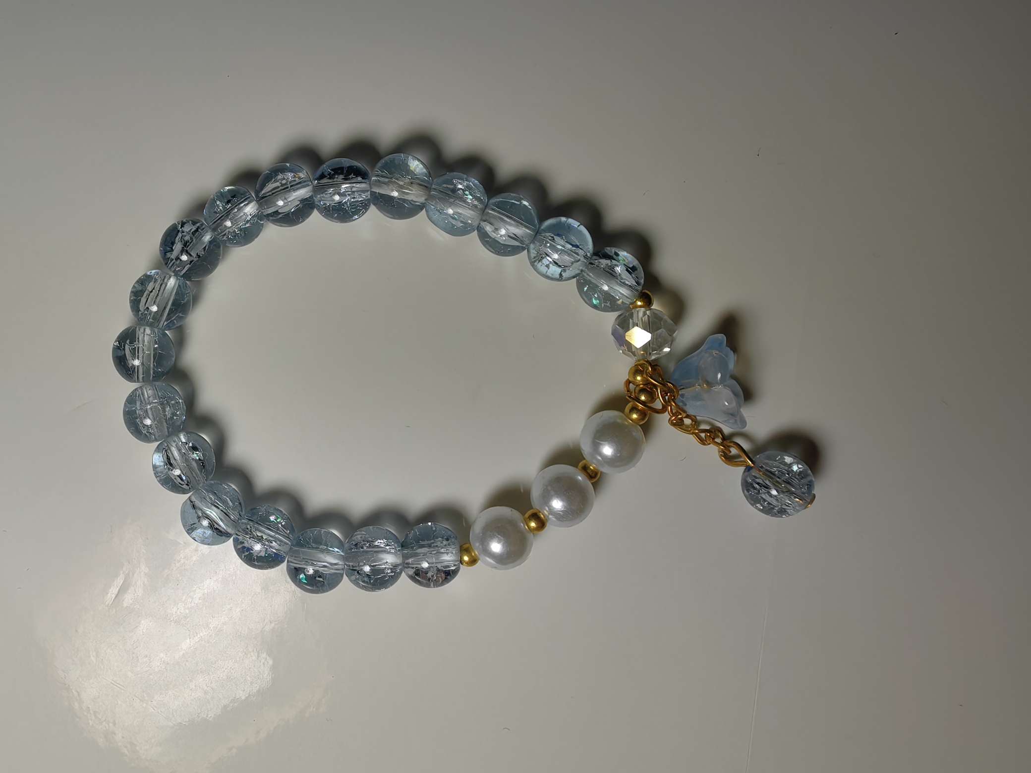 仙女风手工玻璃手链 七彩珠串珠ins小众设计学生闺蜜礼物手链饰品手串情侣手链详情图1