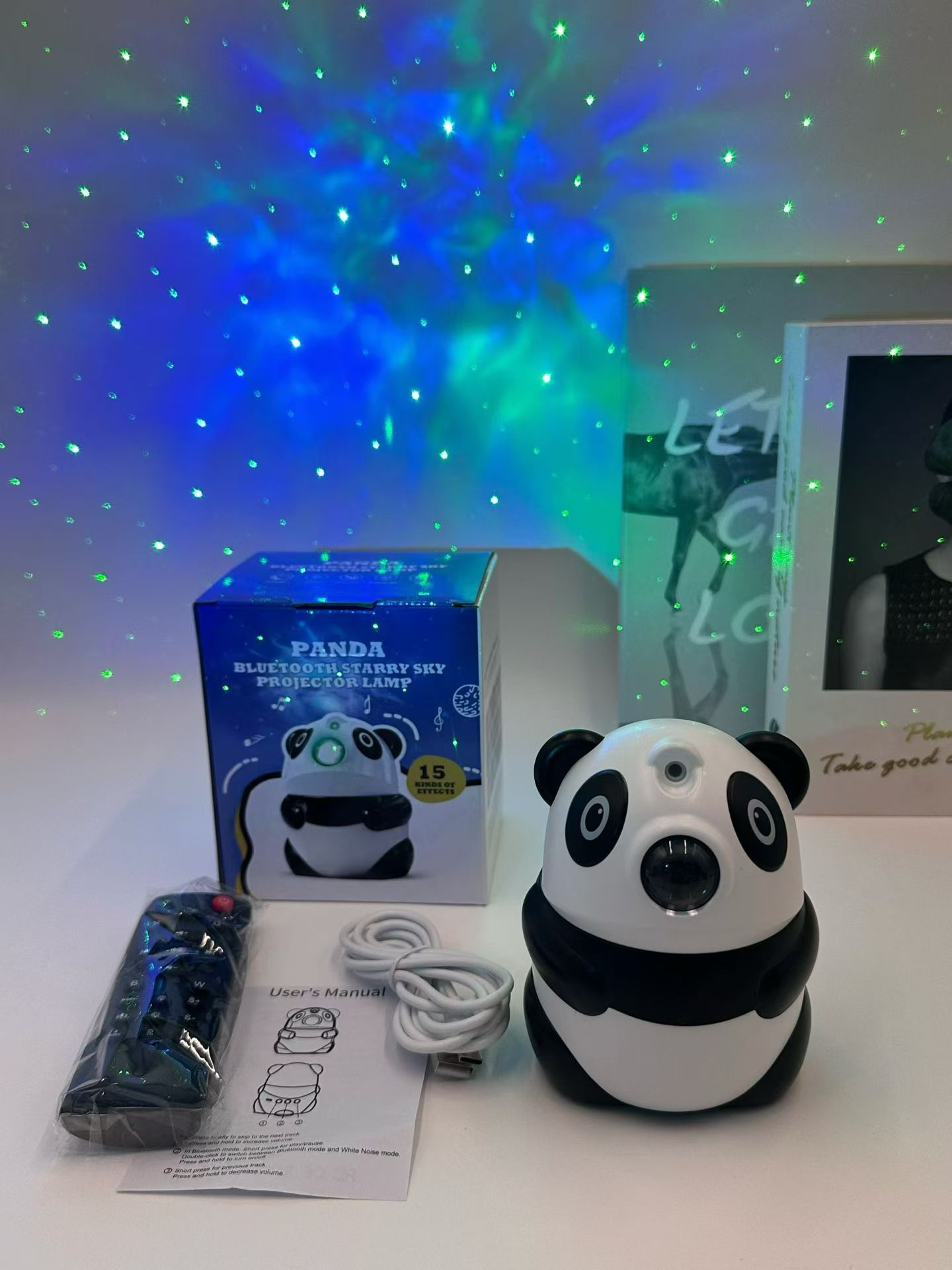 Bluetooth Bear Nebula Starry Sky Projection Night Light Bedroom Sleep Atmosphere Astronaut Desk Lamp Ambient Light Decoration Specification image
