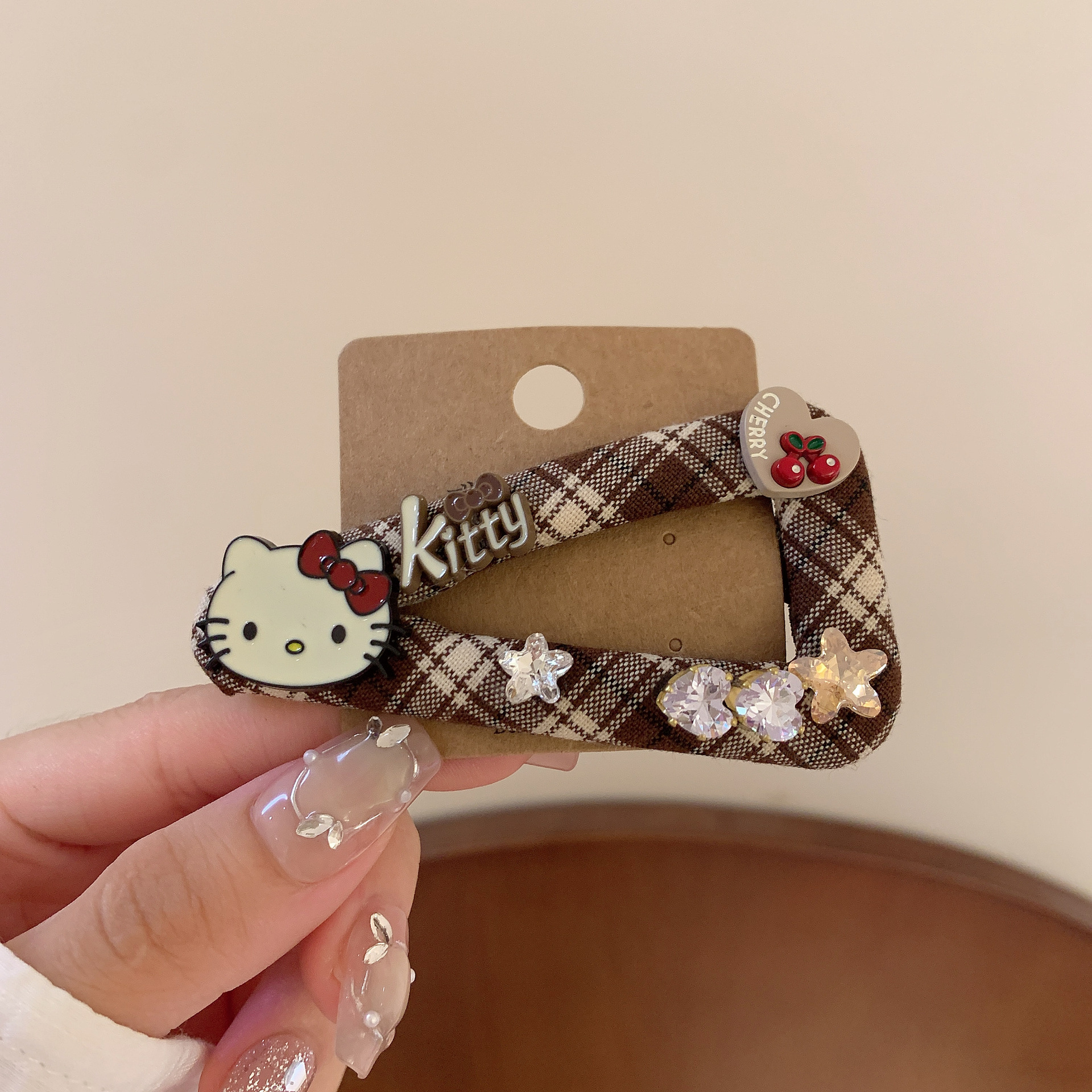korean new british khaki plaid bb clip barrettes fashion high sense bang clip side clip children's hair accessories Application Scenario
