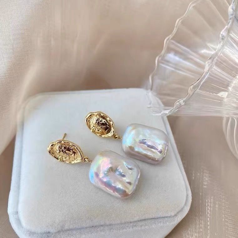 Square piece Baroque pearl jewelry, pearl jewelry necklace detail image 6
