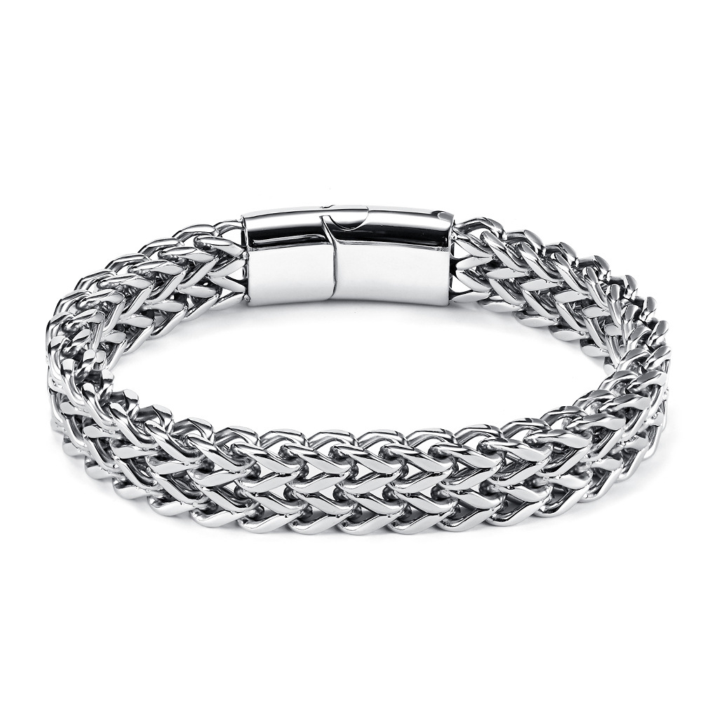 European and American personalized and trendy men's titanium steel bracelet accessories, hip-hop titanium steel bracelet men's simple stainless steel accessories