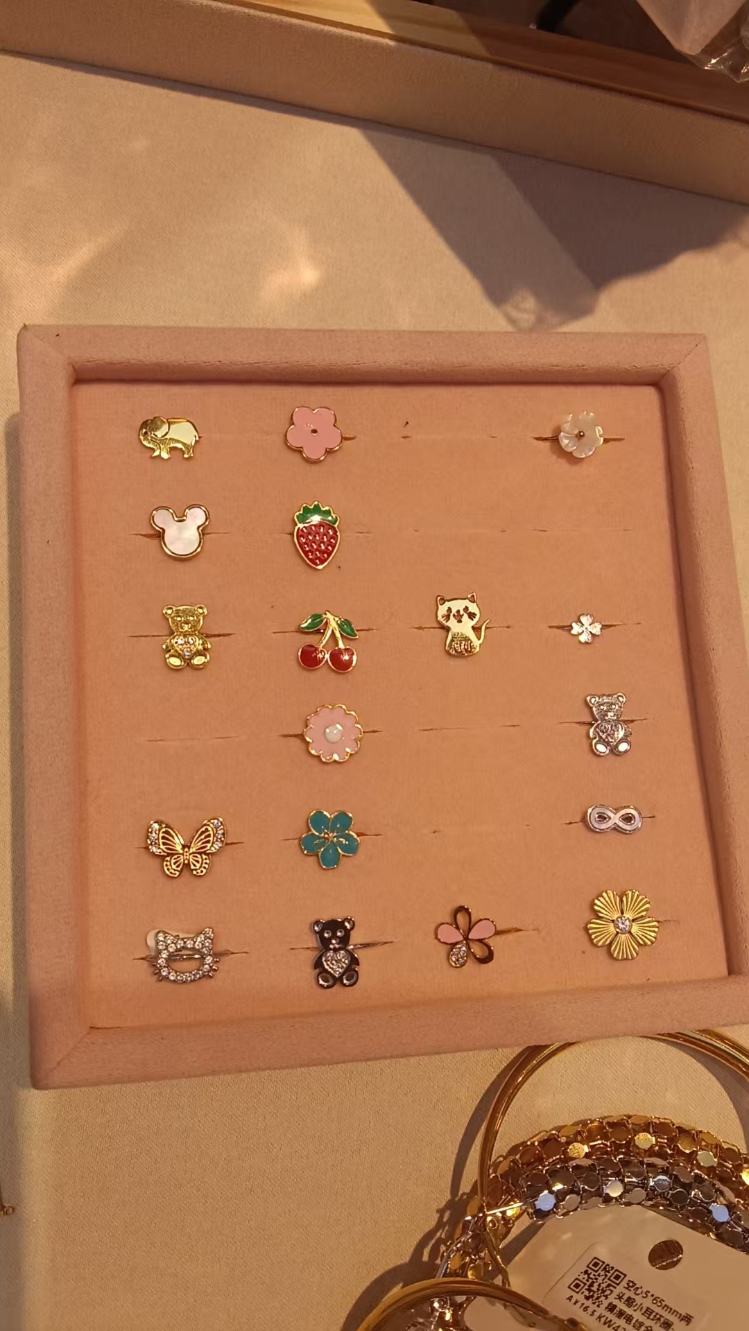 戒指/戒指空托/中古拉丝戒指饰品/饰品戒指/珍珠戒指细节图