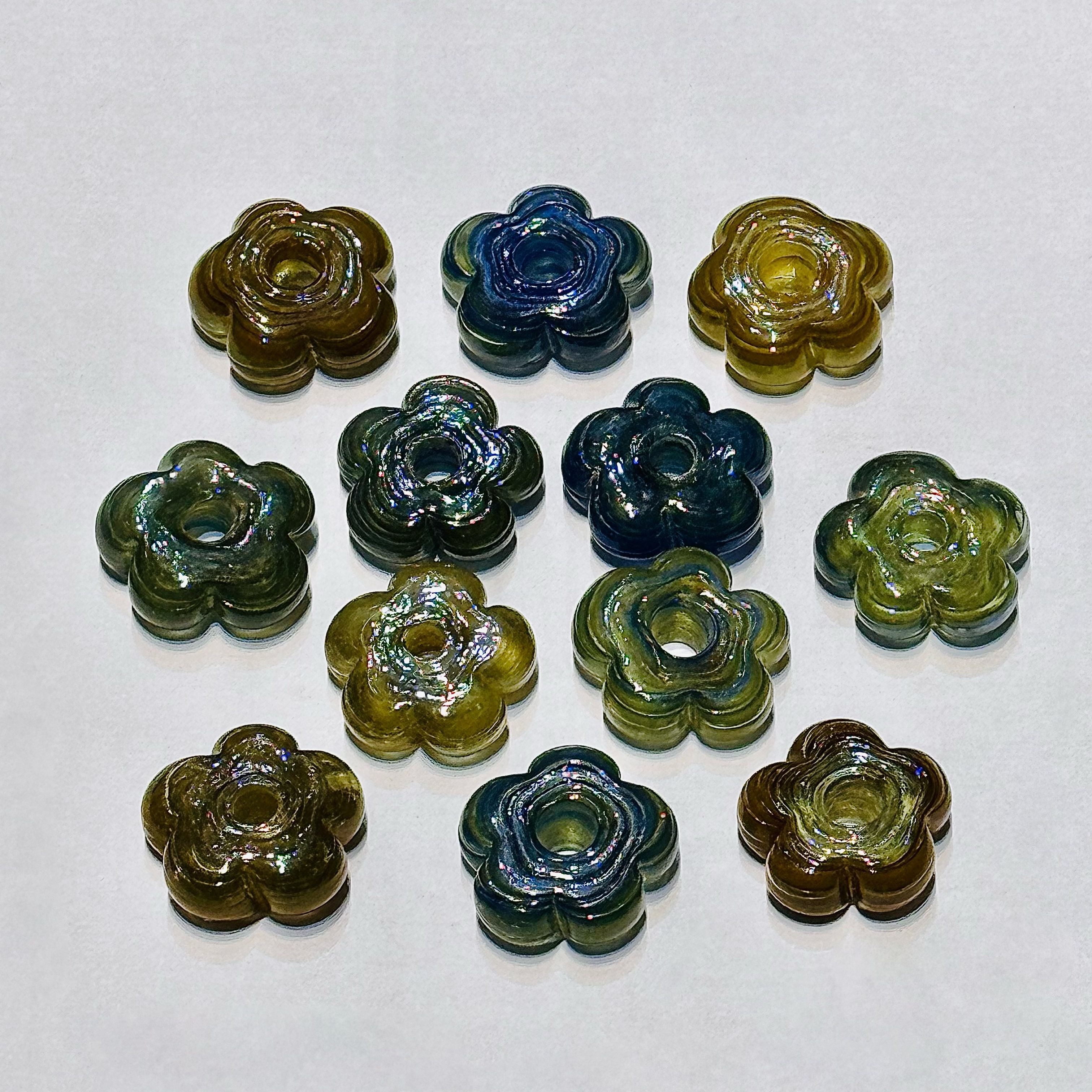 Nepalese imported retro flower-shaped glass bead DIY bracelet earrings accessory '1 undefined