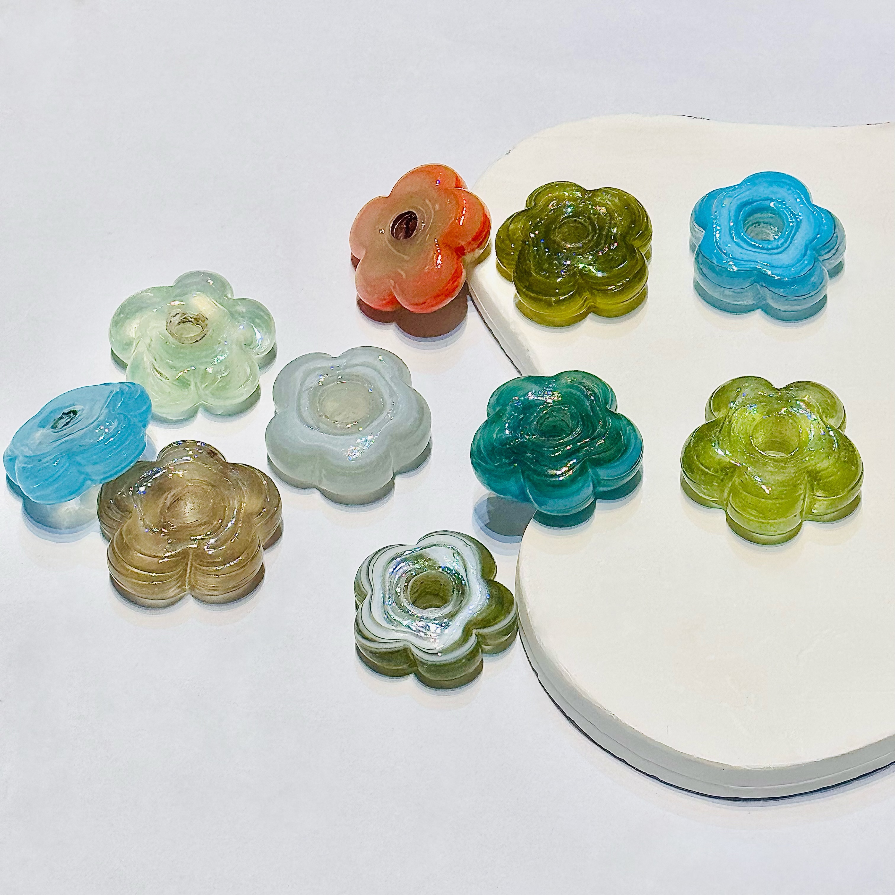 尼泊尔进口复古花朵形状琉璃珠DIY手链耳环配饰配件‘7