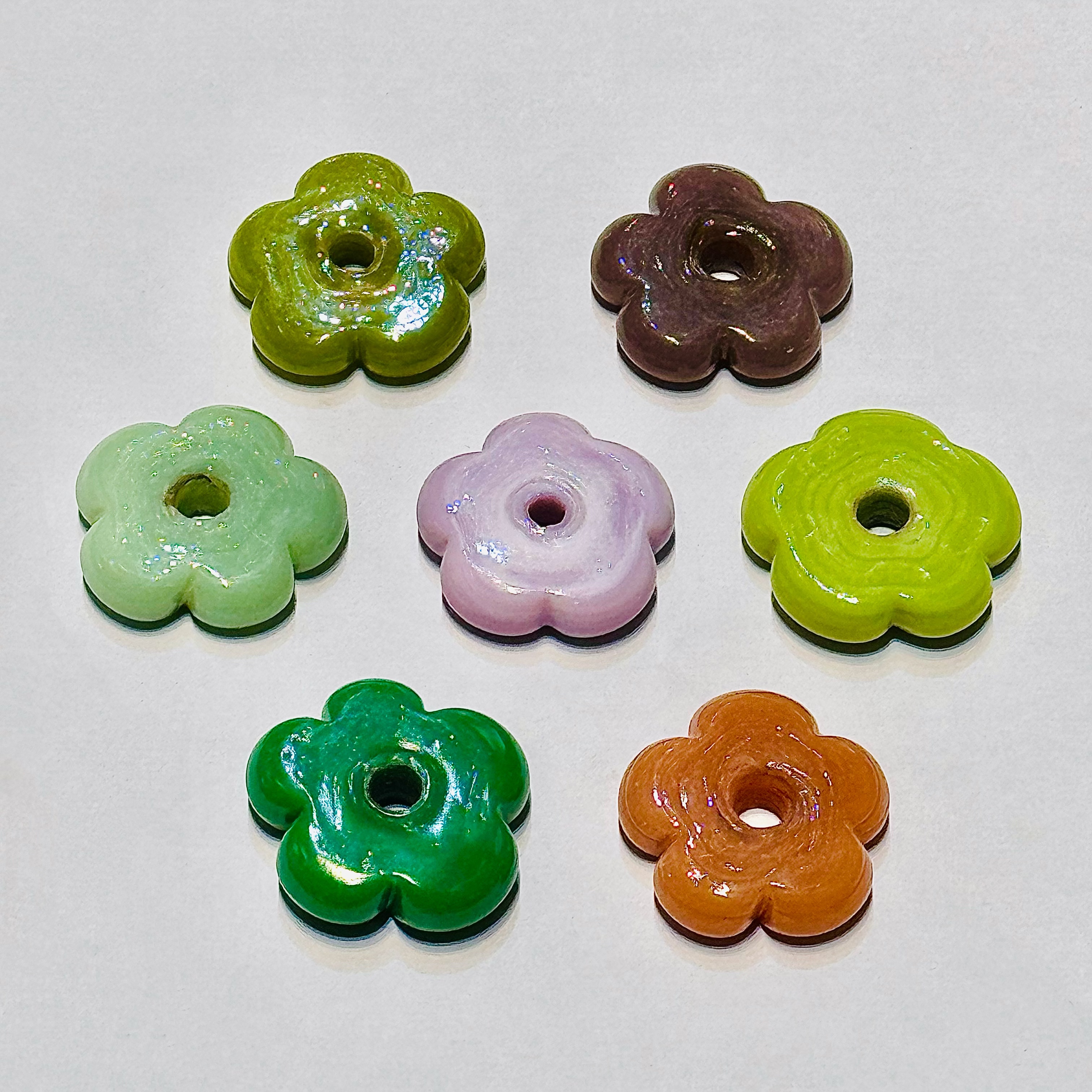 尼泊尔进口复古花朵形状琉璃珠DIY手链耳环配饰配件‘